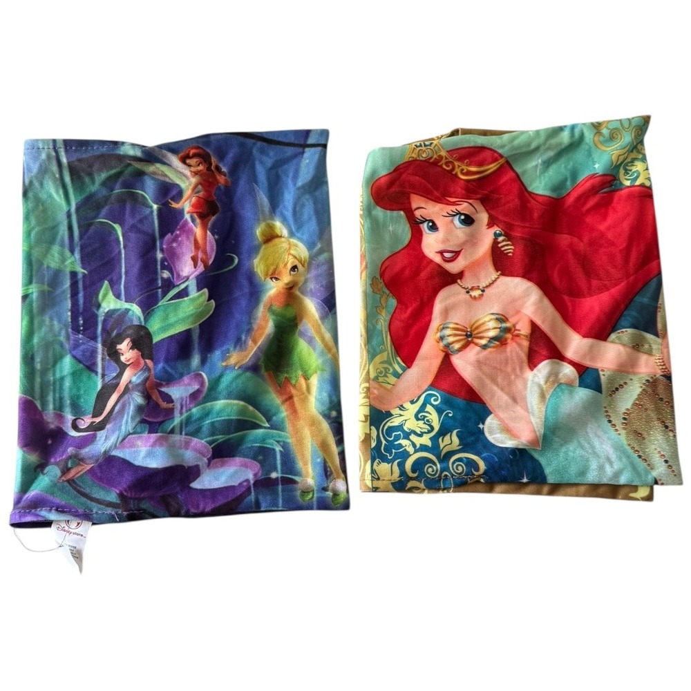 Disney Store Princess Ariel & Tinkerbell Strech Book Covers School 569